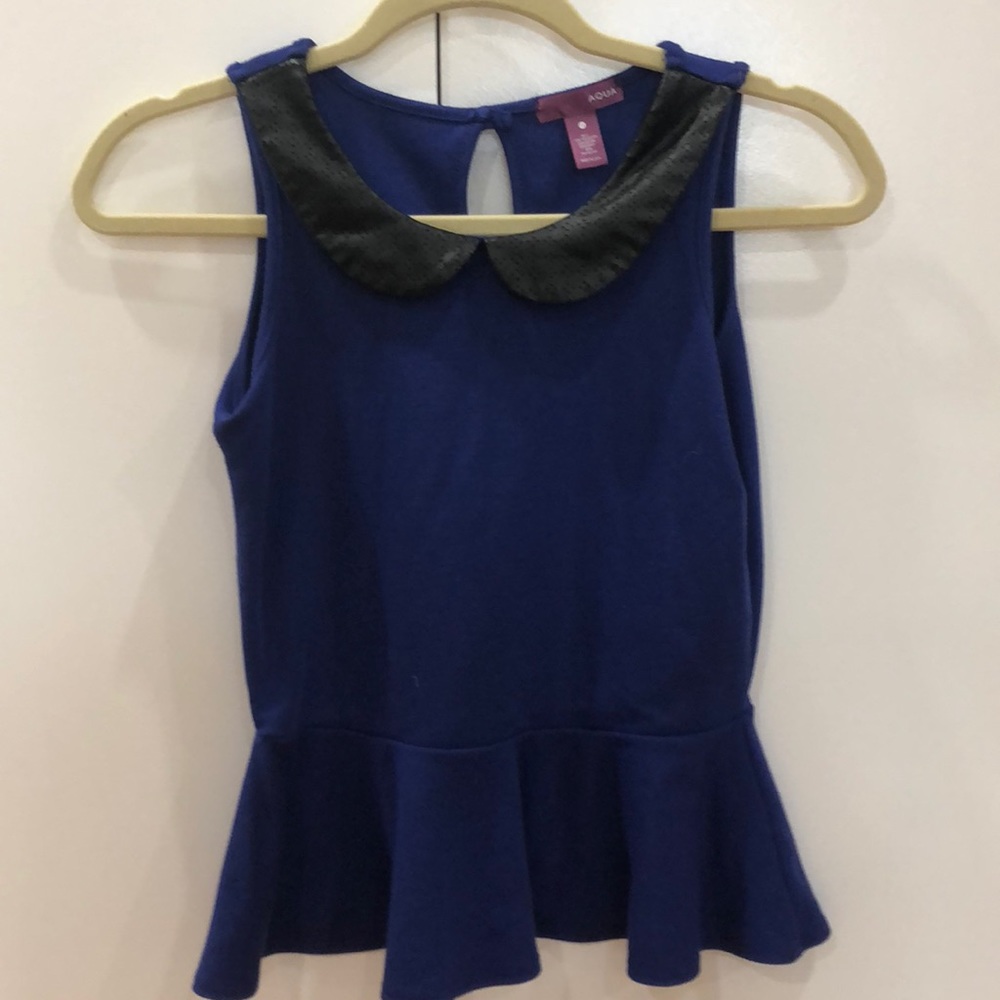 Blue collared blouse